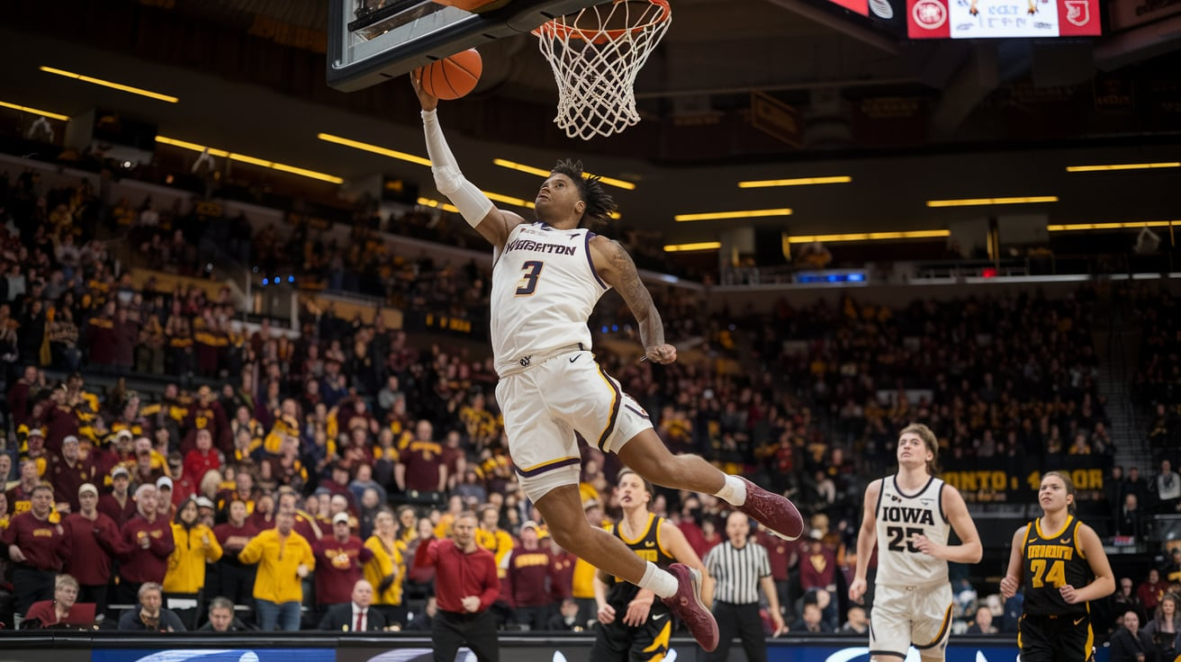 Washington Basketball vs Iowa Hawkeyes Men's Basketball Match Player Stats