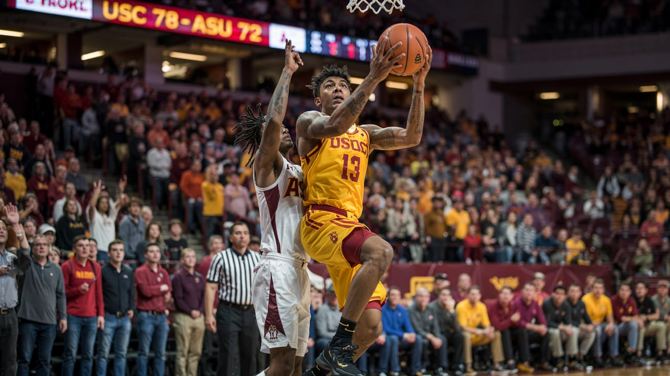 USC Trojans Men's Basketball vs ASU Basketball Match Player Stats
