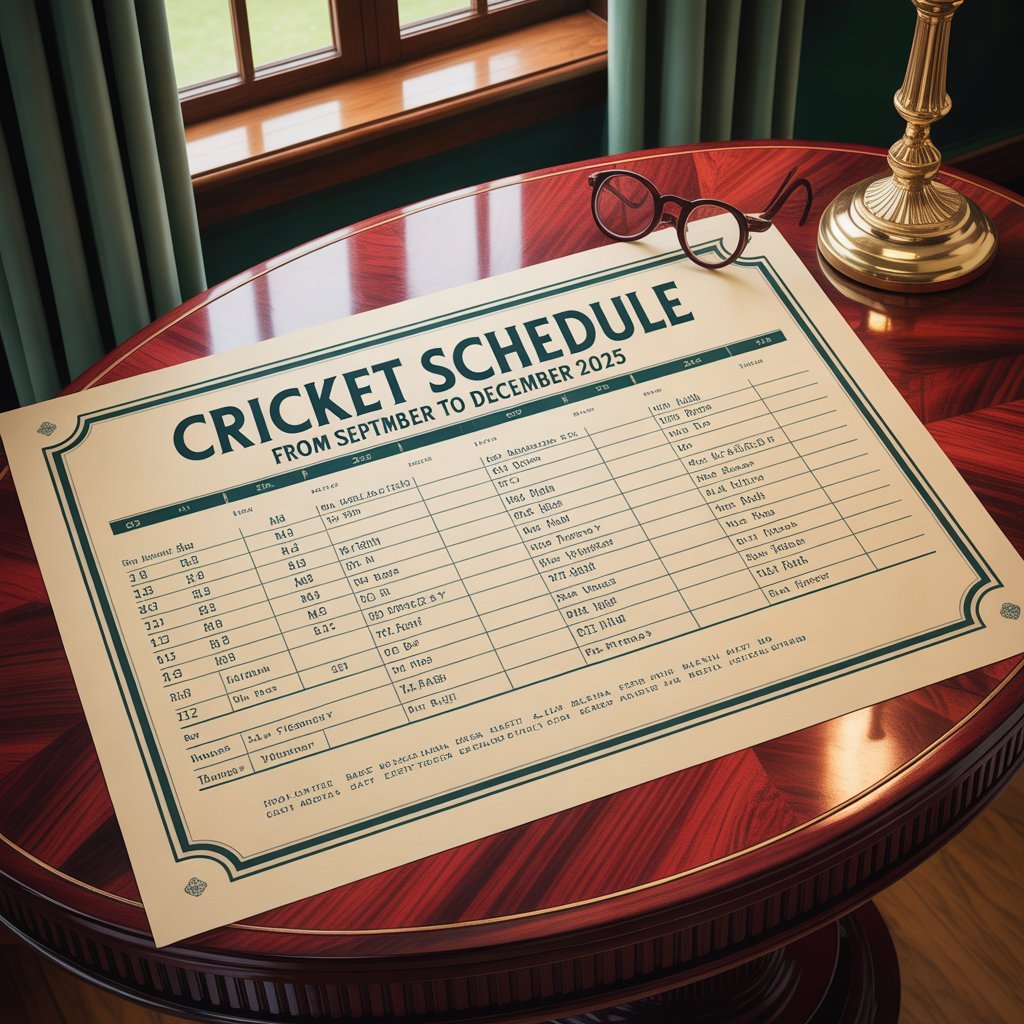 cricket schedule from September to December 2025